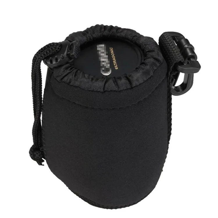 Waterproof Camera Lens Bag Drawstring Bag with S M L XL Size For Canon Sony Nikon DSLR Camera Lens Accessories Case with Hook