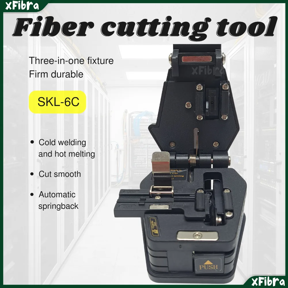 SKL-6C High-Precision Fiber Cleaver Cable Cutting Tool FTTH Optic Knife with 16 Surface Blades