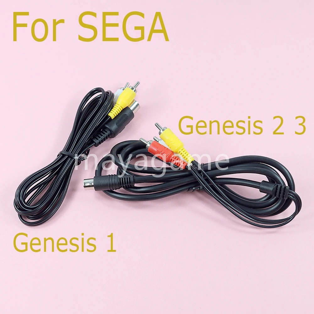 Cabo AV de áudio e vídeo de 6 unidades para Sega Genesis 1 2 3
