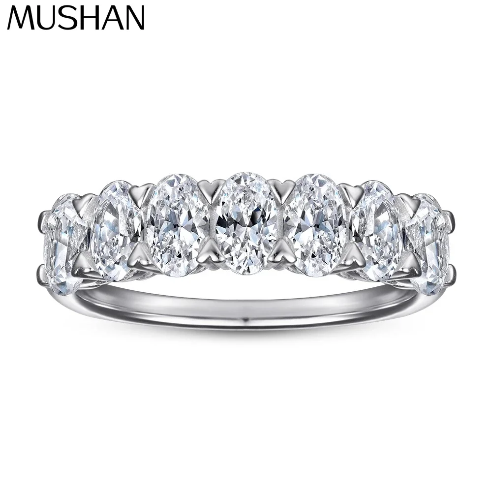 MuShan Brand Jewelry 925 Sterling Silver Ring Cubic Zirconia 5A Princess Daytime for Girls Rhodium Plated Fine Jewelry Rings