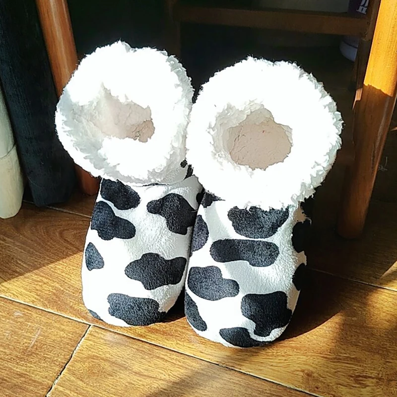 Glglgege-Pantoufles de maison d'hiver pour femmes, chaussures d'intérieur, pantoufles de sol en peluche, coton chaud, chaussures plates à pois, nouveau, 2022