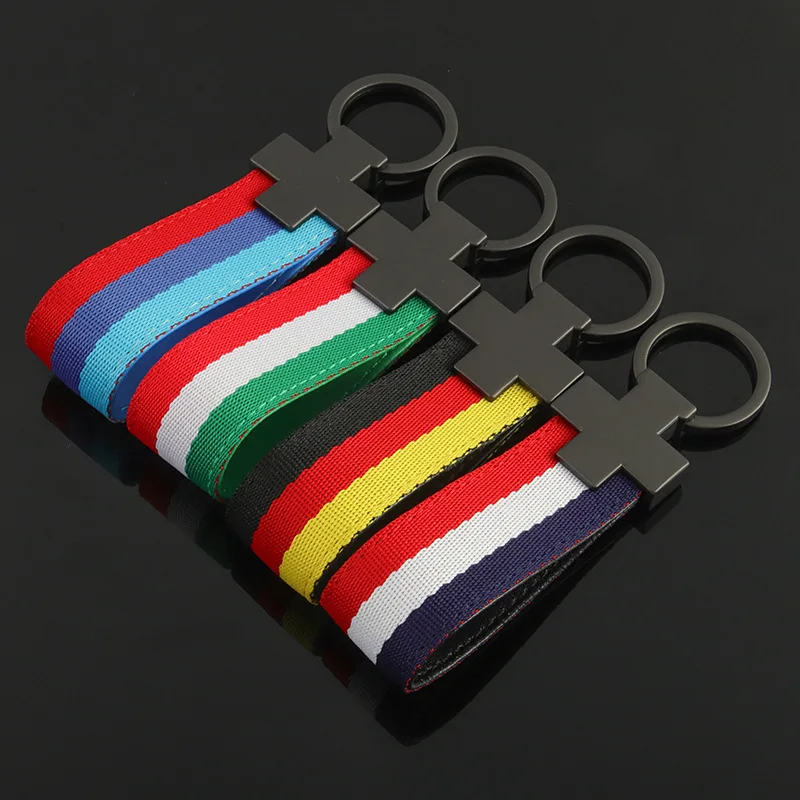 keychain italia Italy Germany Flag Car Accessories Keychain Outdoor Sport Styling Car Key Ring Metal and Cloth Universal