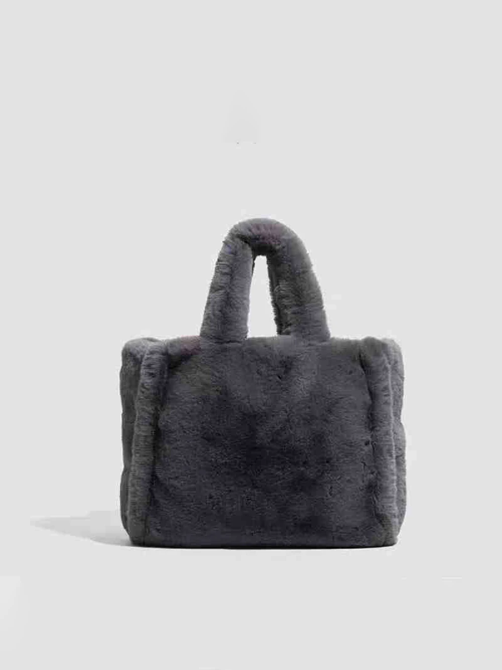 Autumn Winter Plush Tote Bag Women\'s Simple Large Capacity Versatile Handbag Fashion Soft Faux Fur One Shoulder Bags Trend