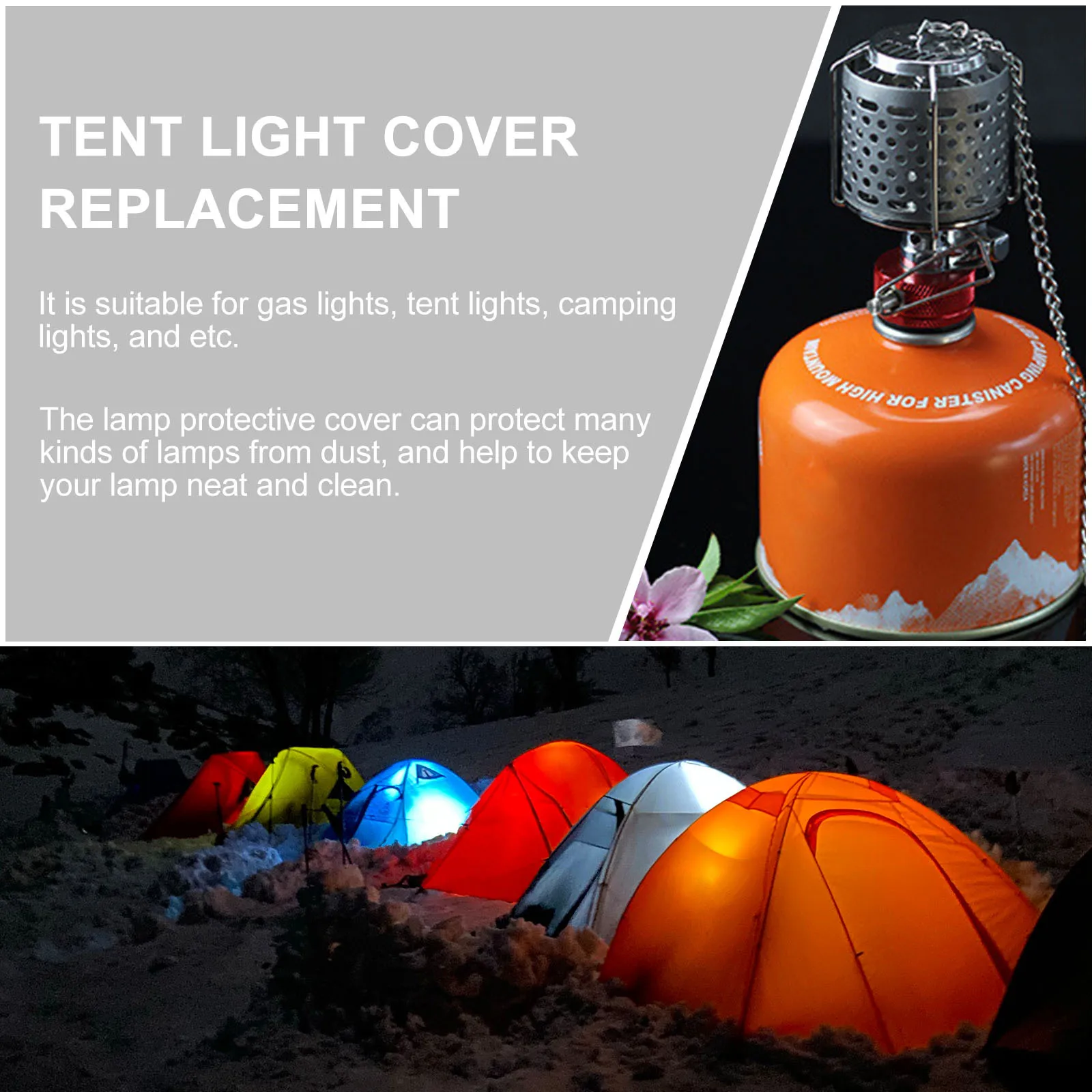 

Metal Glass Lamp Shade Small For Tent Light Cover Outdoor Camping Lighting Replacement Cylinder Lampshade Dustproof