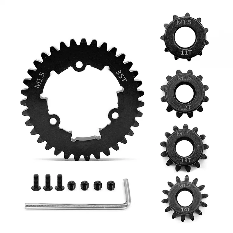 CNC 45# HD Steel 1.5Mod 35T Spur Gear and 12T 13T 20T 30T Pinion Gear Set for Traxxas 1/5 X-Maxx XMAXX 1/6 XRT Upgrade Parts