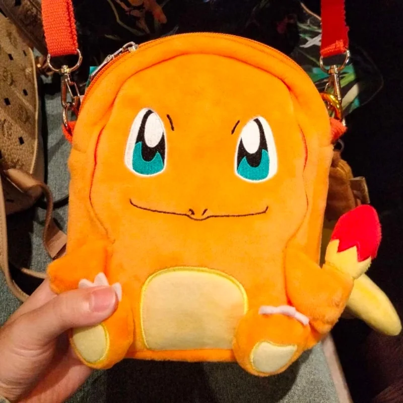 

1 шт. плюшевый рюкзак-игрушка Eevee Pikachu, мягкая игрушка-сумка через плечо Squirtle Charmander Snorlax, подарок для студентов, сумка для хранения