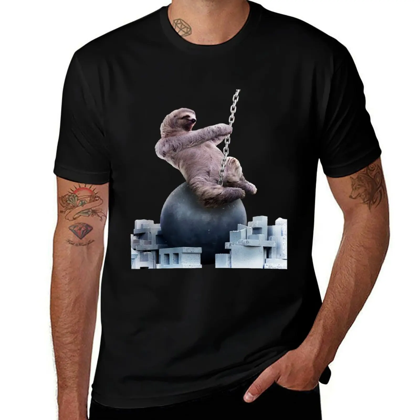 

Wrecking Ball Sloth T-Shirt t shirts for man pack cotton t shirt man designer T-Shirt