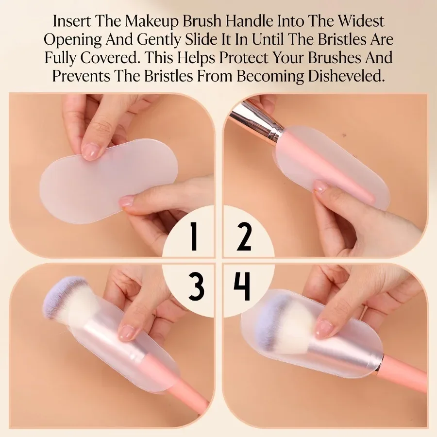 18-teiliges Set Make-up Pinsel Staubschutz 9-Größen Universelle Passform Transparente Aufbewahrungstasche für Make-up Pinsel Wasserdichter Borstenschutz – Detail 5