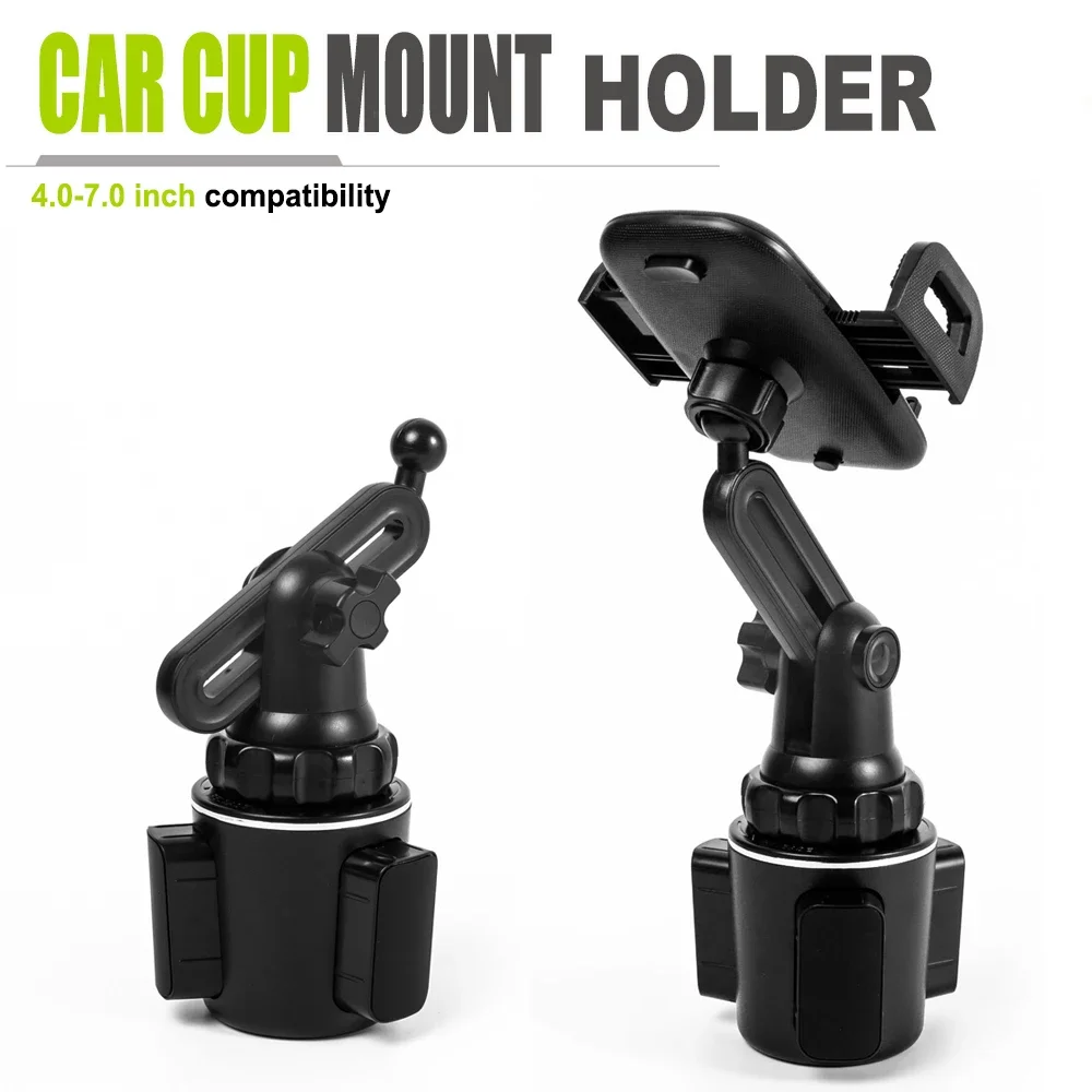 Car Cup Holder Cellphone Mount Stand 360° Rotation Mobile Phone Cradle Compatible For IPhone Android Phone