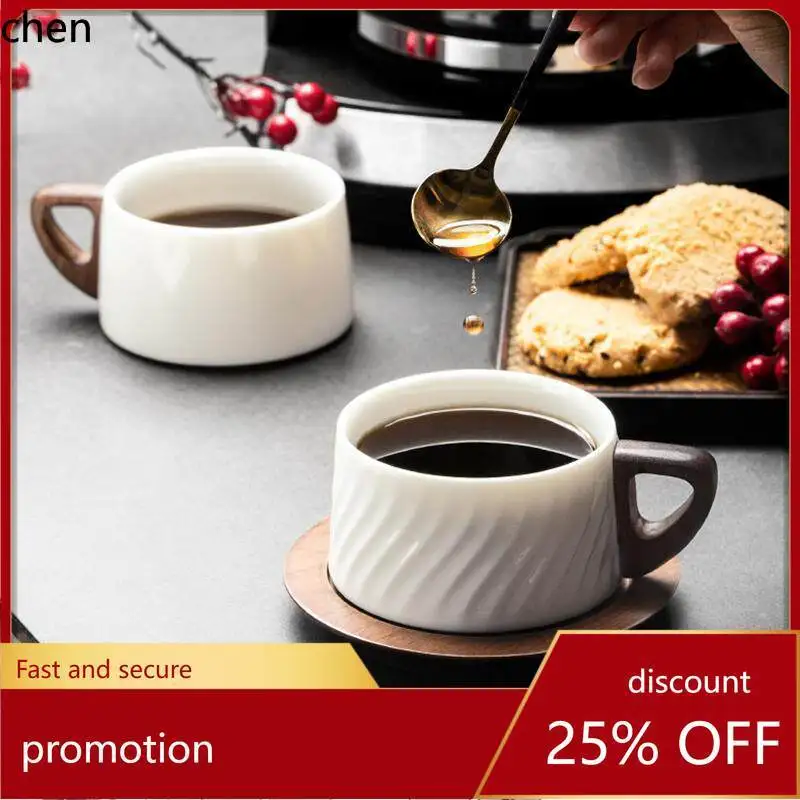 

H1 coffee cup and saucer set - exquisite ceramic latte cup for afternoon tea, perfect gift
