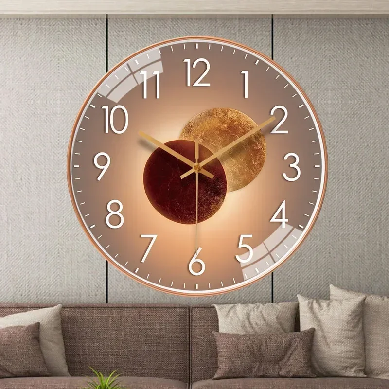 Classical Style Wall Clock Simple Digital Mute Non-ticking Wall Clock for Bedroom Living Room Sending Friends