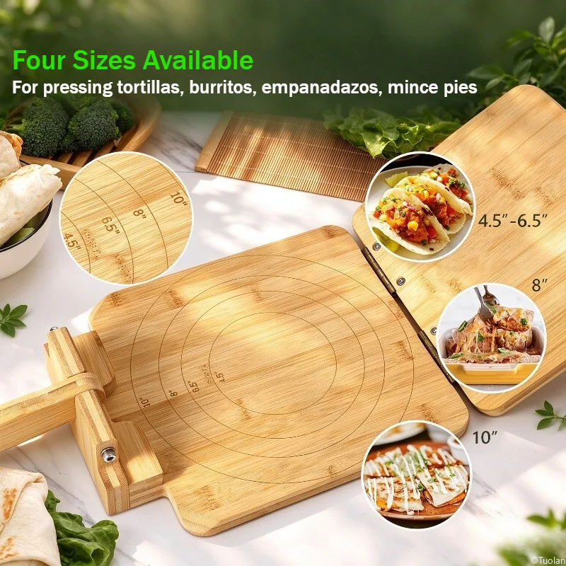 Wooden Tortilla Press, Manual Dough Press Machine for Tortilla, Dumpling Wrapper