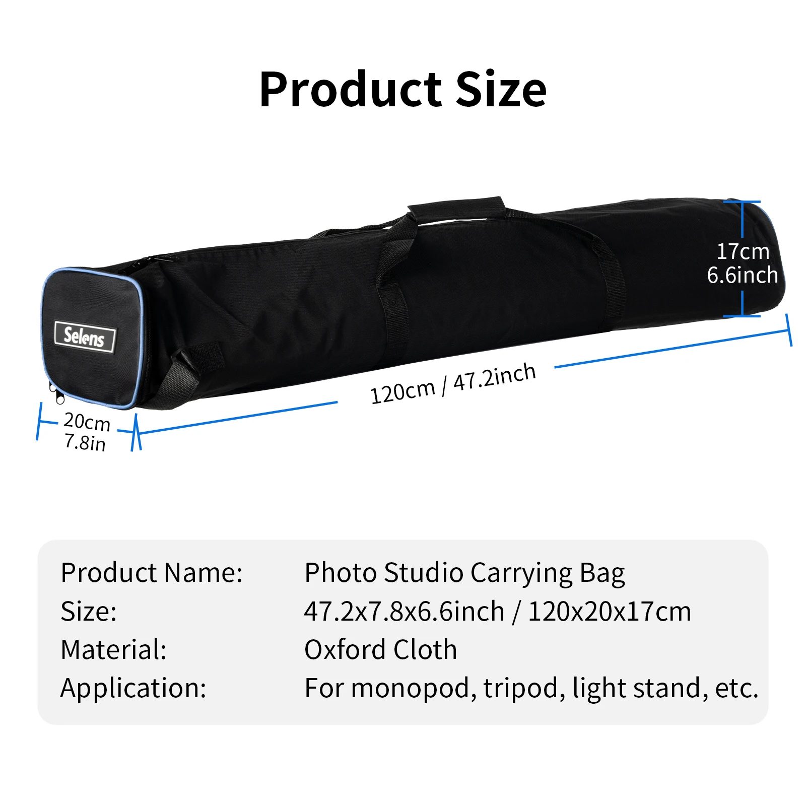 Selens 120cm Tripod Bag Padd Zipper Carry Case Bag waterproof for Light Stand Umbrellas tripod Fotografia Acessorios Camera