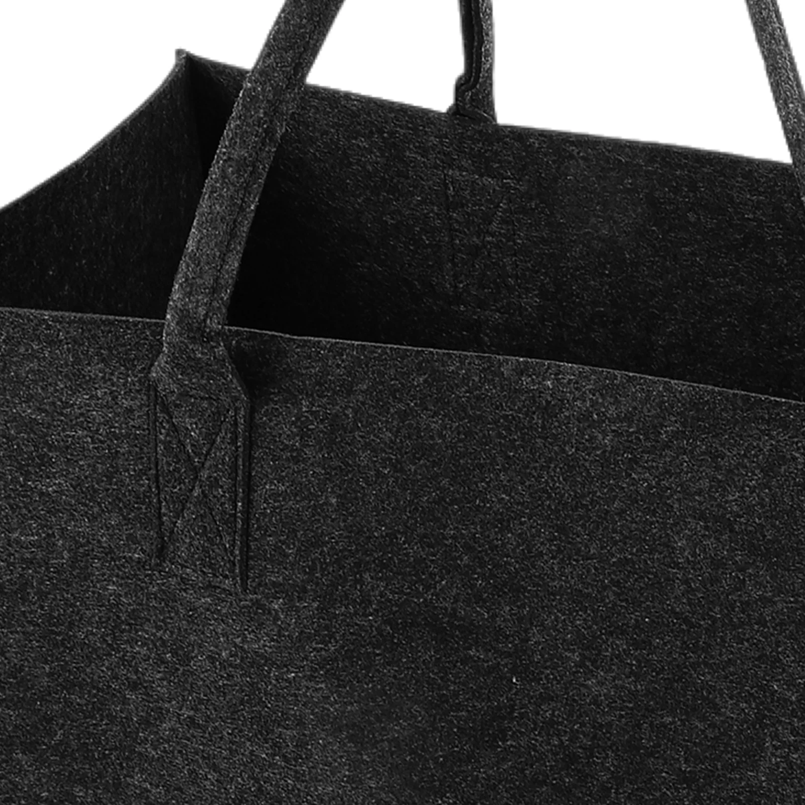 1 Felt Collapsible Wood Carriers Bag Collapsible Storage Basket H Strap Logs Carrier Fireplace Camping Christmas Gifts