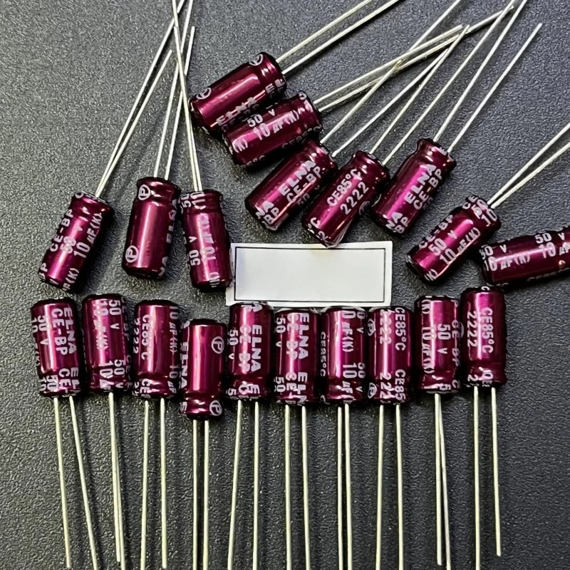 100pcs Premium 10UF 50V RBD Purple Red CE-BP Non-Polar Capacitor for 5×11mm