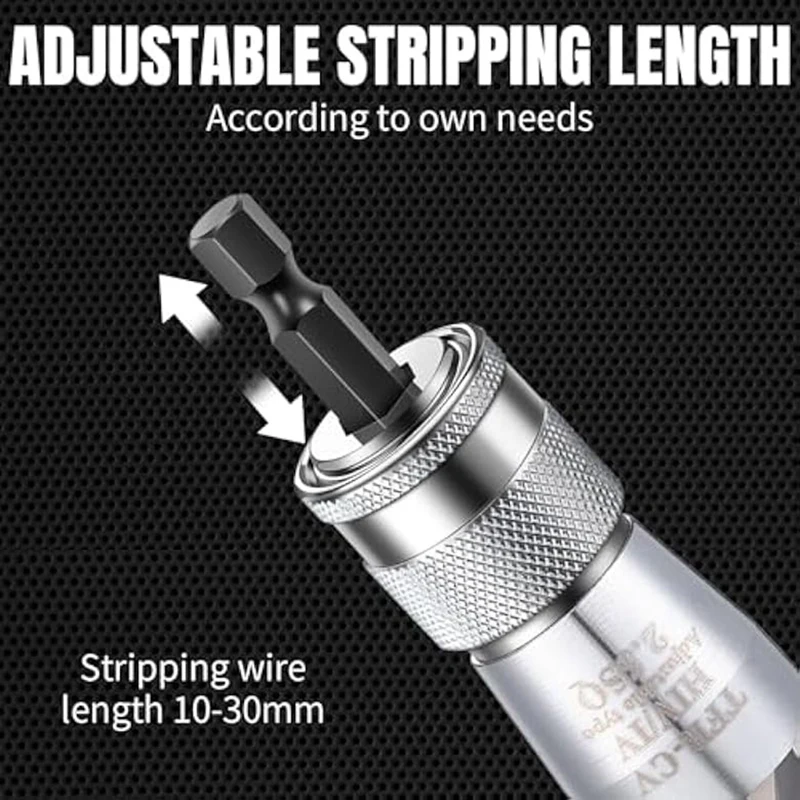 ABHU 2 قطعة أداة تجريد الأسلاك من سبائك الألومنيوم، أداة لف الأسلاك السريعة للحفر، أداة تويست الأسلاك الكهربائية، 2.5SQ