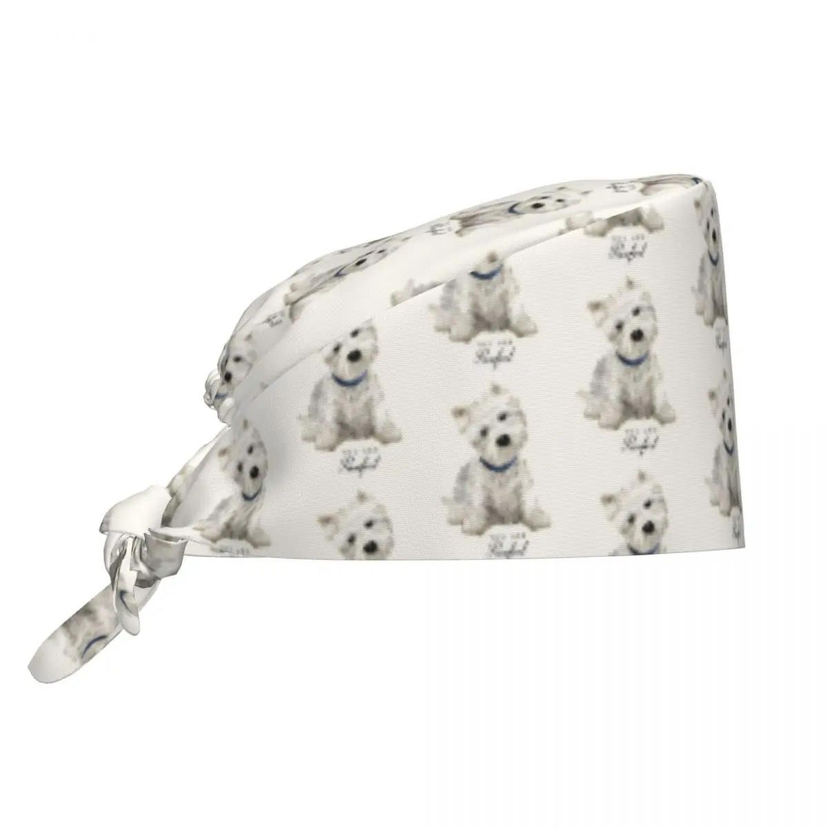 Gorro de trabajo para perro West Highland White Terrier ajustable personalizado, gorro quirúrgico para perro encantador, gorro para médico de enfermería y cirujano para Chef