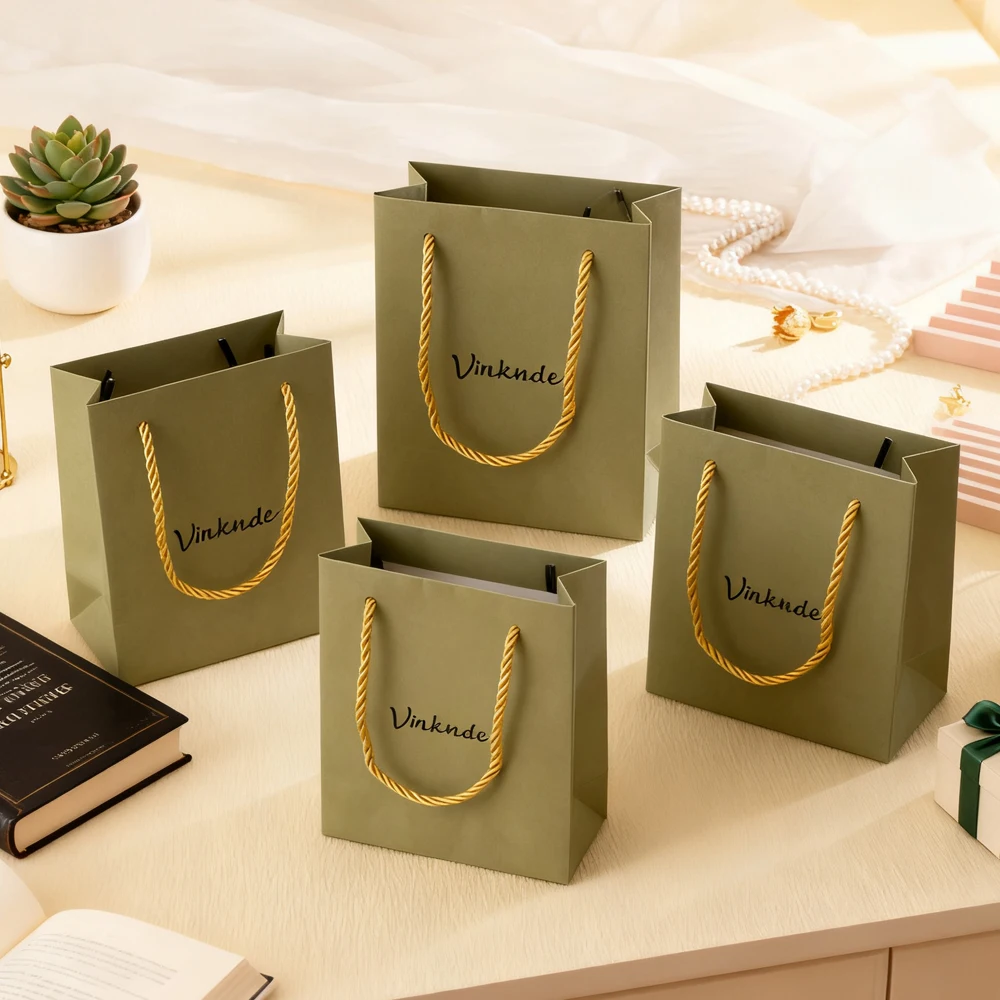 

Подарочные пакеты 14x12,5x6 см, зеленая бумажная сумка-тоут с ручками для дня рождения, свадьбы, вечеринки, детский душ, рождественский мешочек для конфет