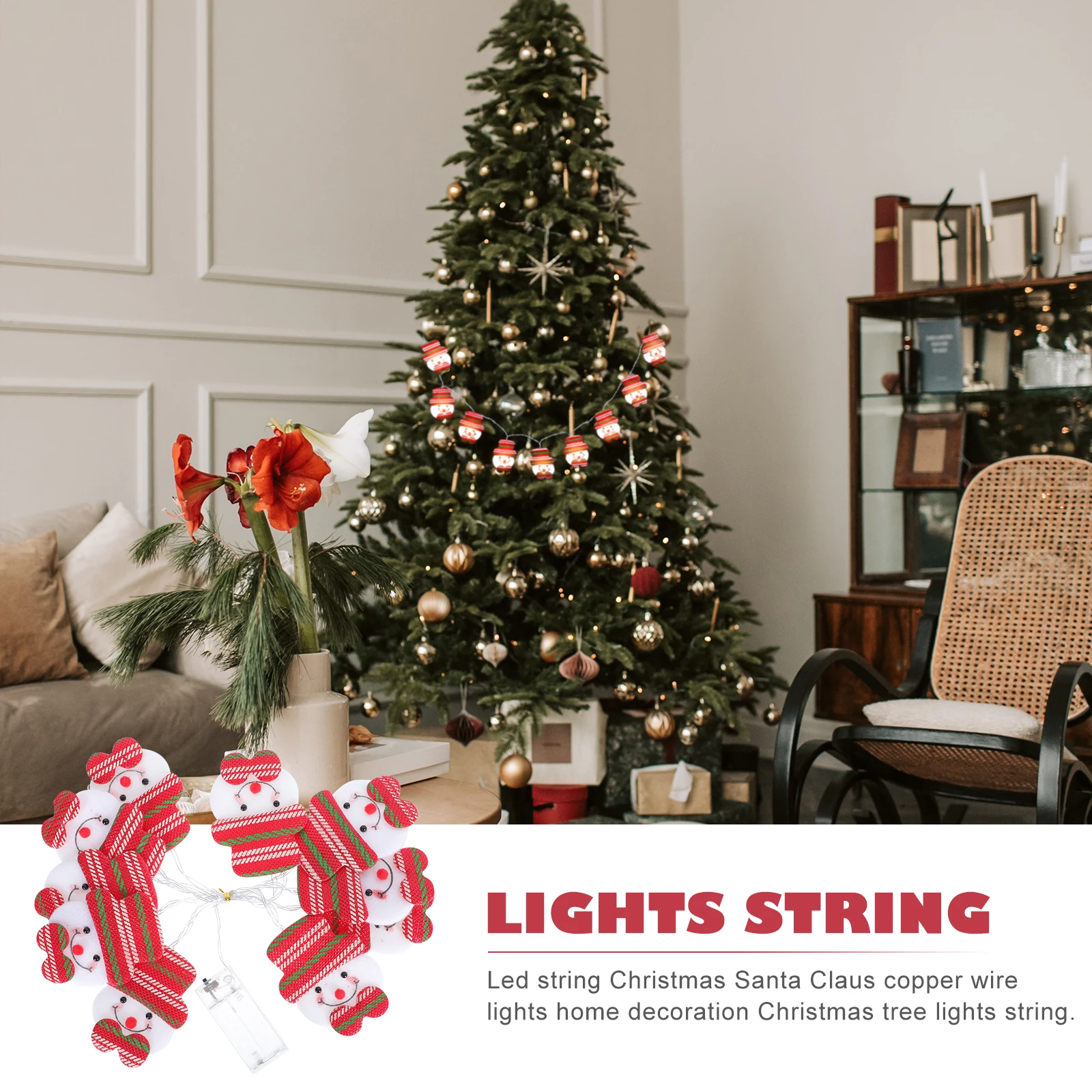 

1pc Led Cartoon Christmas Tree Light String Decorative Xmas Party Atmosphere Lamp Festival Garden Patio Indoor Decoration