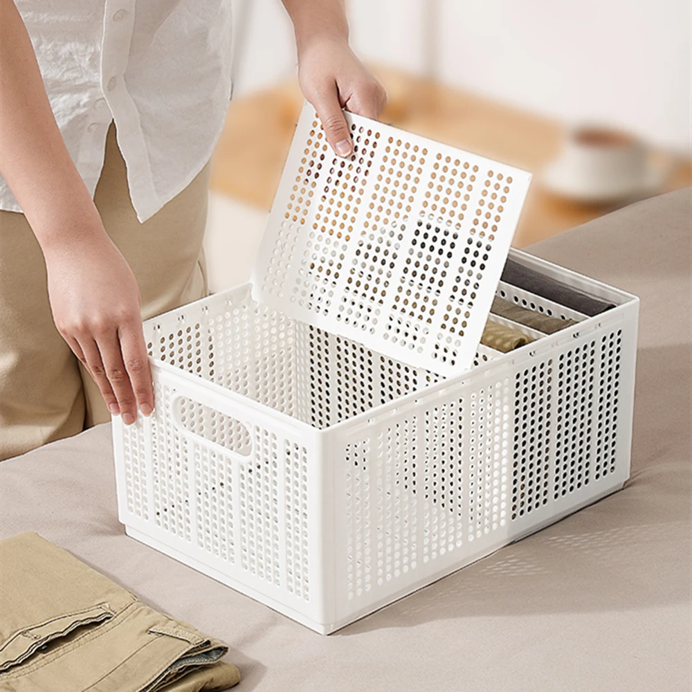 

Plastic Mesh Separation Box, Detachable Folding Storage Container, Desktop Cosmetic Basket, Closet Clothes, Underware