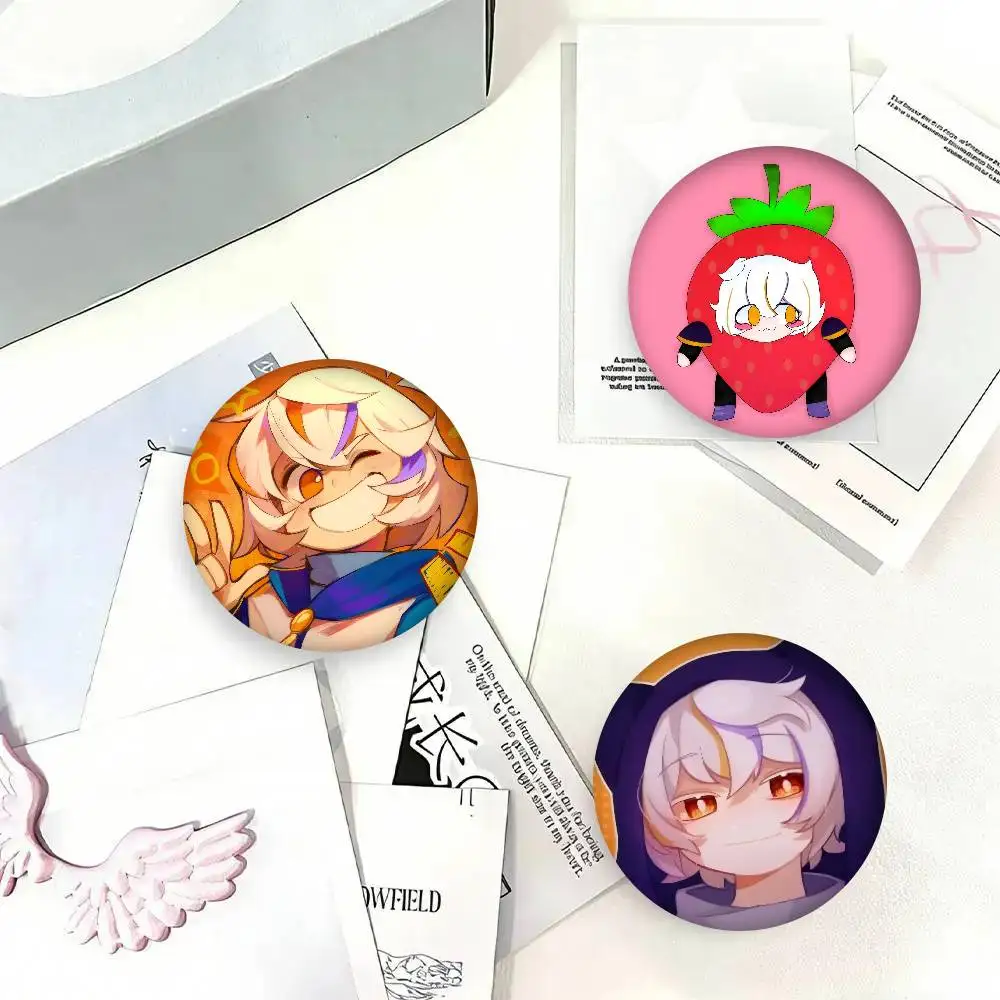 Anime C-Chuy Cute M-Mine  Cartoon Brooches Anime Badge Round Handmade Brooch Lapel Pins Jewelry For Backpack Clothes Gifts