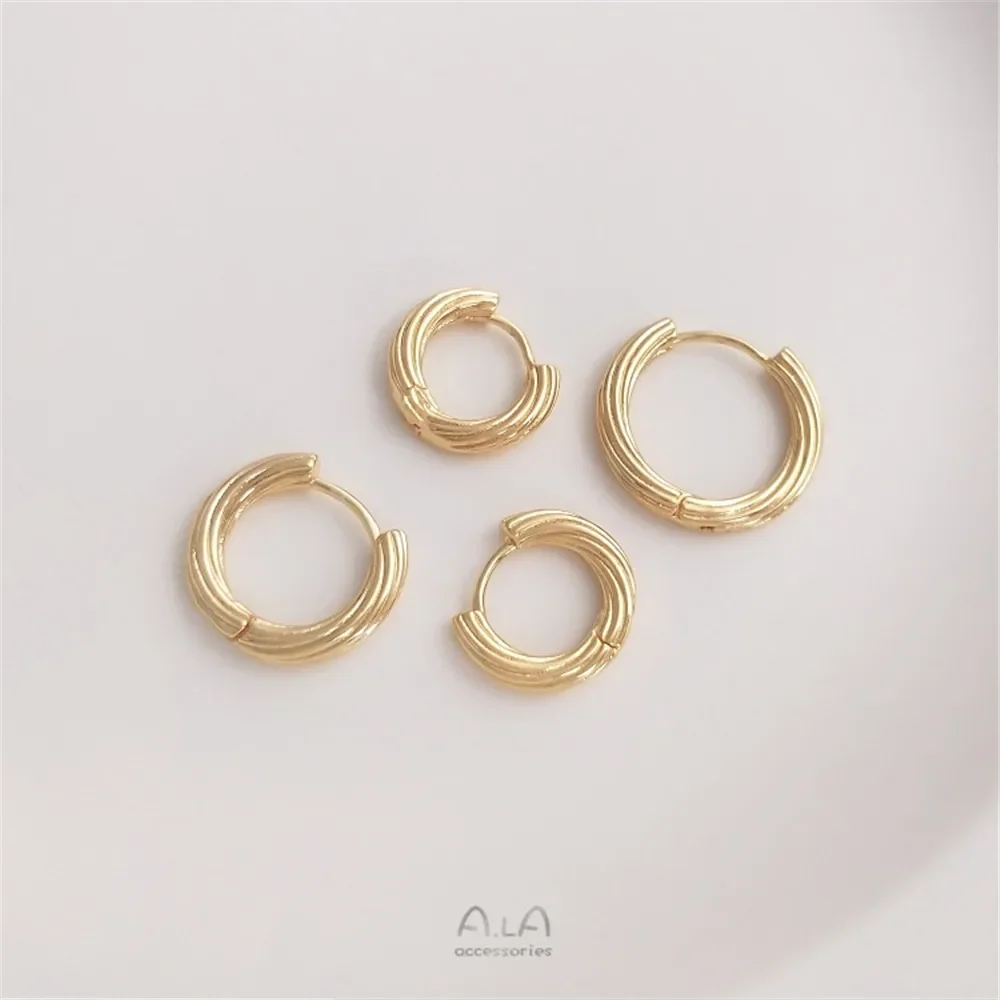 14K 금도금 원형 트위스트 귀걸이 수제 DIY 패션 심플 럭셔리 이어피스 재료 액세서리