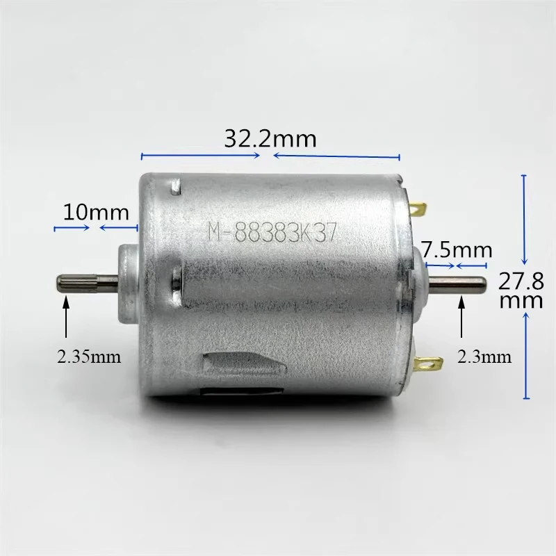 RS-365-14165 Mini RS-365 Dual Shaft Motor DC12V 14.4V 18V 24V 9850RPM Micro 28mm Carbon Brush Electric Motor DIY Hobby Toy Model