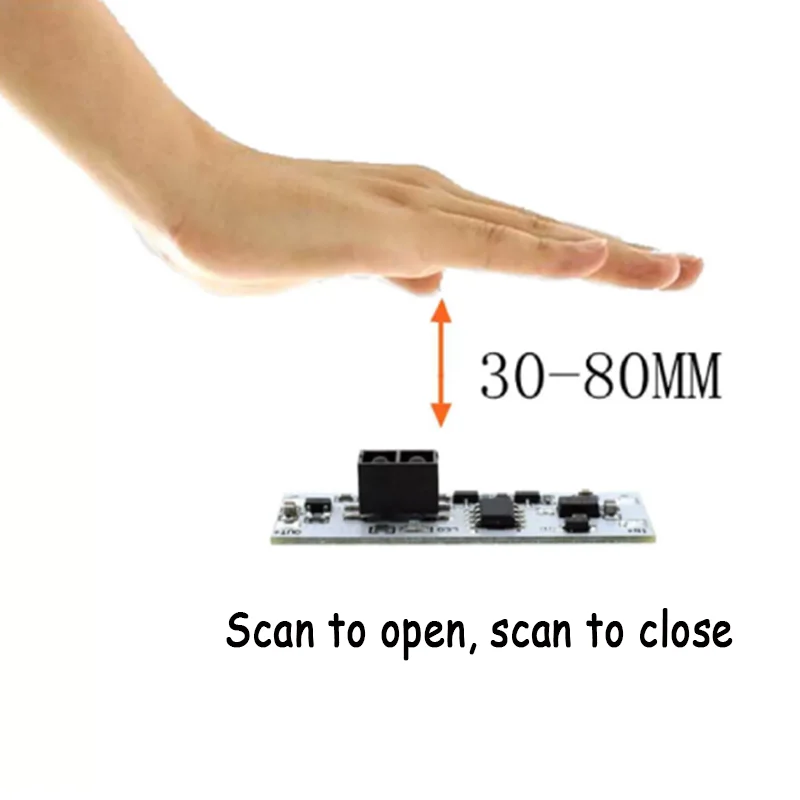 1PCS Hand-scan sensor switch module for cabinets, wardrobes, LED lights, non-touch hand-scan switch module 5V, 12V, 24V