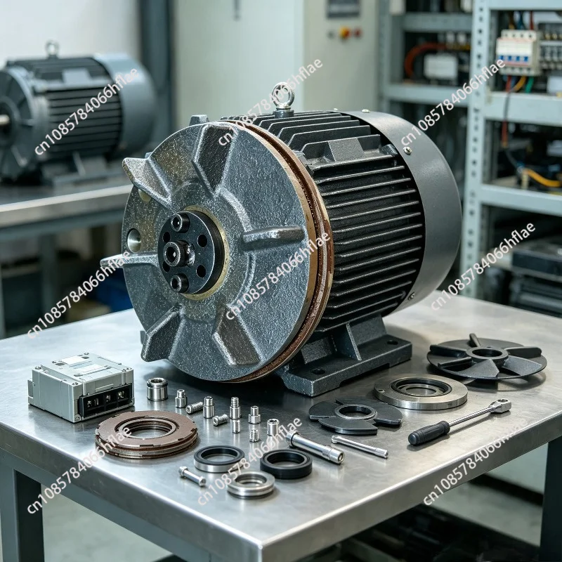 Electromagnetic Brake Motor Assembly with Brake, Fan Blade and Rectifier Replacement Accessories