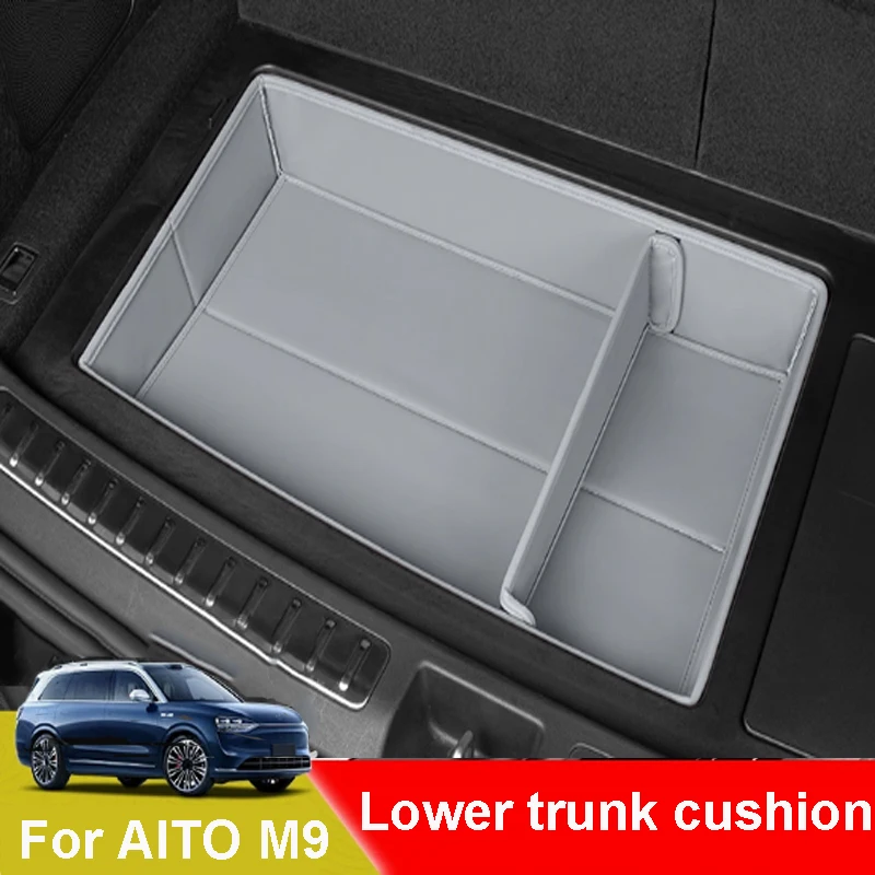 

For AITO M9 2024-2025 Car Lower Trunk Fully Enclosed Pad Anti Slip Wear-resistant Leather Three-dimensional High Edge Protective