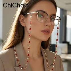 2025 New Colorful Glass Bead Glasses Chain (1 Pack) Anti-Loss Metal Glasses Chain Multifunctional Mask Chain Glasses Accessories