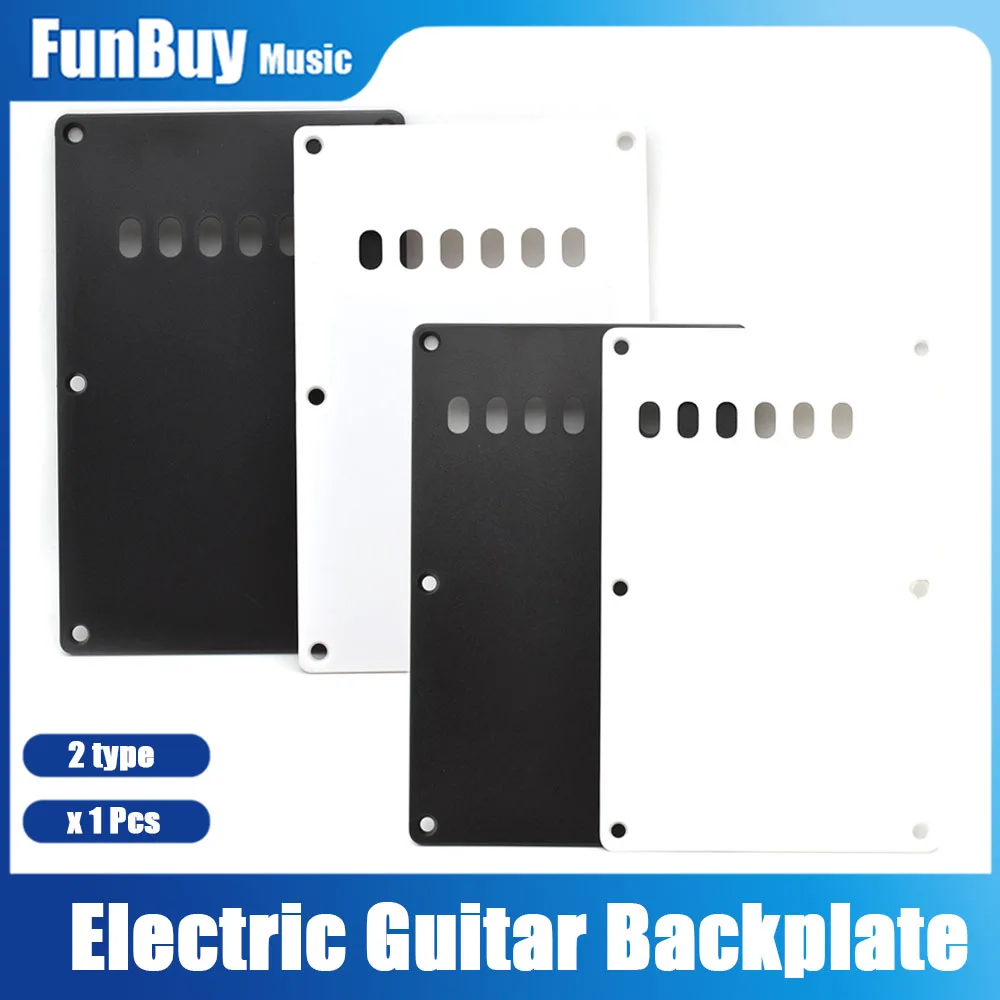 1Pcs ABS 6 Holes Guitar Tremolo Cavity Cover Back Plate Standard Guitar Replacement for ST Electric Guitar Black White