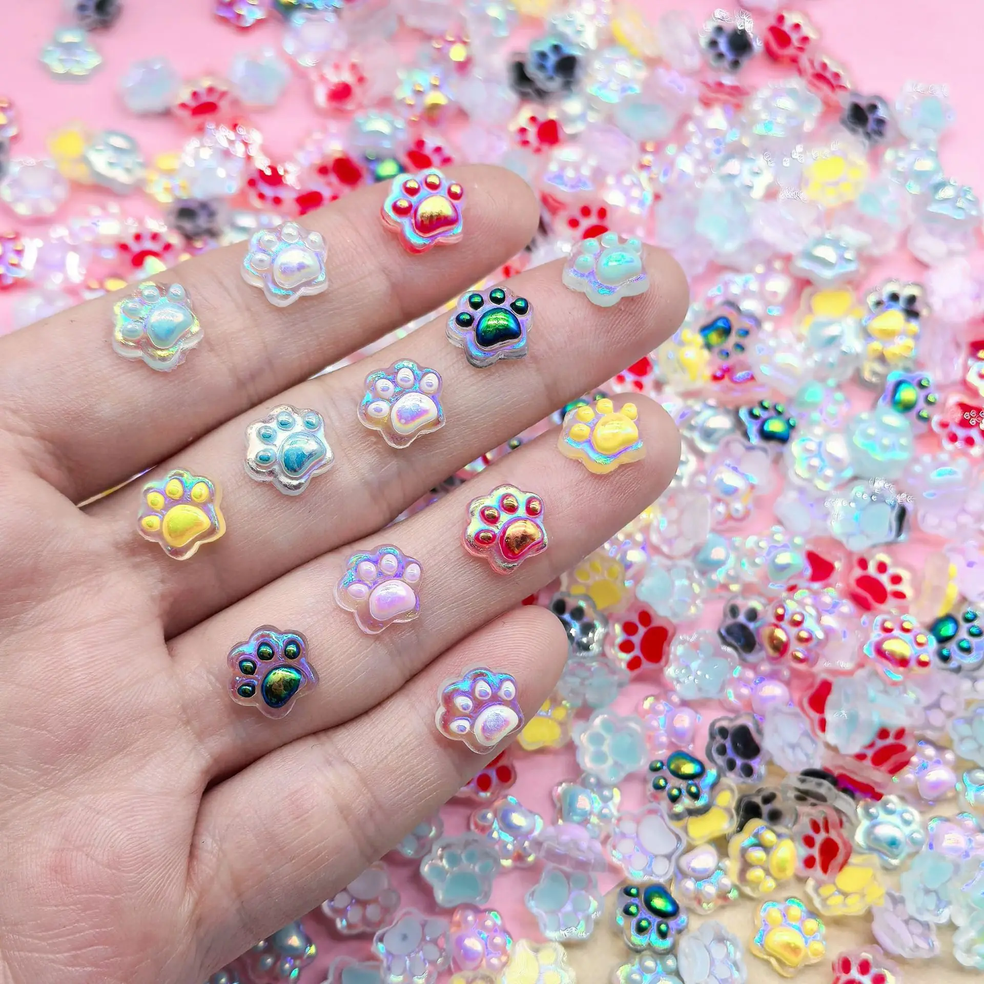 

30pcs Electroplated Mini Cat Paws Adorable Cat Paw Models Scale Handmade DIY Resin Doll Accessories Decorations