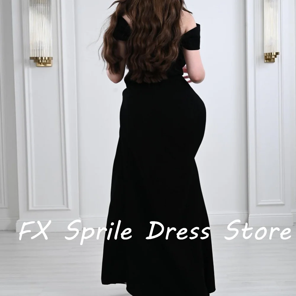 Contrast Color Strapless Cap Sleeve Jersey Sheath Floor Length Sleeveless Elegant Evening Dress Woman Bespoke Occasion Gown 2024