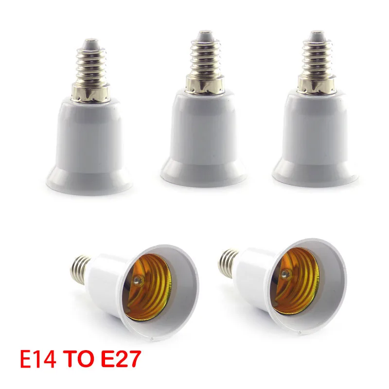 5pcs E14 to E27 Lamp Holder Converter Fireproof Socket Base Converters 220V Light Bulb Adapter Conversion Lighting Accessories