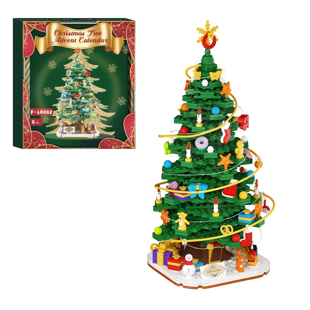 2024 Advent Calendar Holiday Countdown Gift Fun Christmas Tree Figures 24 Days Stocking Stuffer Toy for Kids Adults