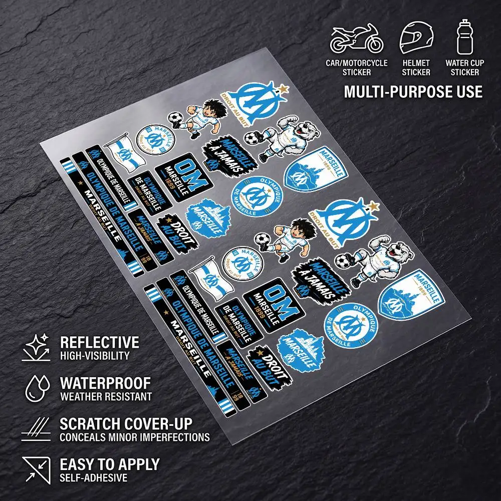 M-A-rsE-illE- Long Lasting Waterproof Reflective Sticker Scratch Conceal Fit Motorcycle Car Helmet Fridge Decals