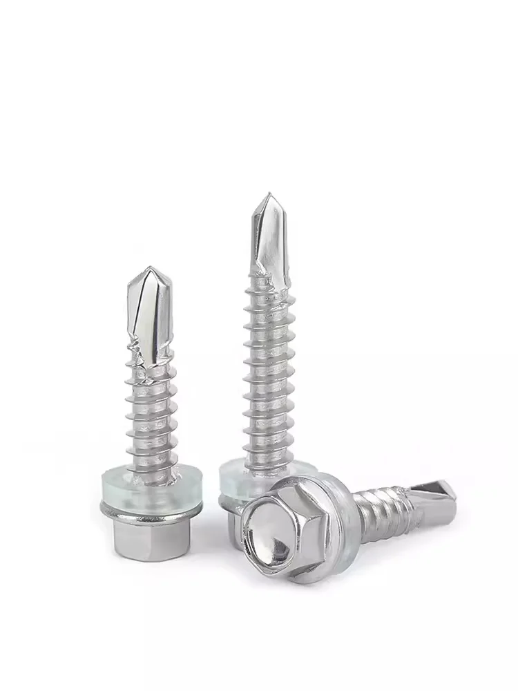 410 Stainless steel Hexagon Washer Head Drilling Screws Tapping Drilling Tail Screw M4.2-M5.5