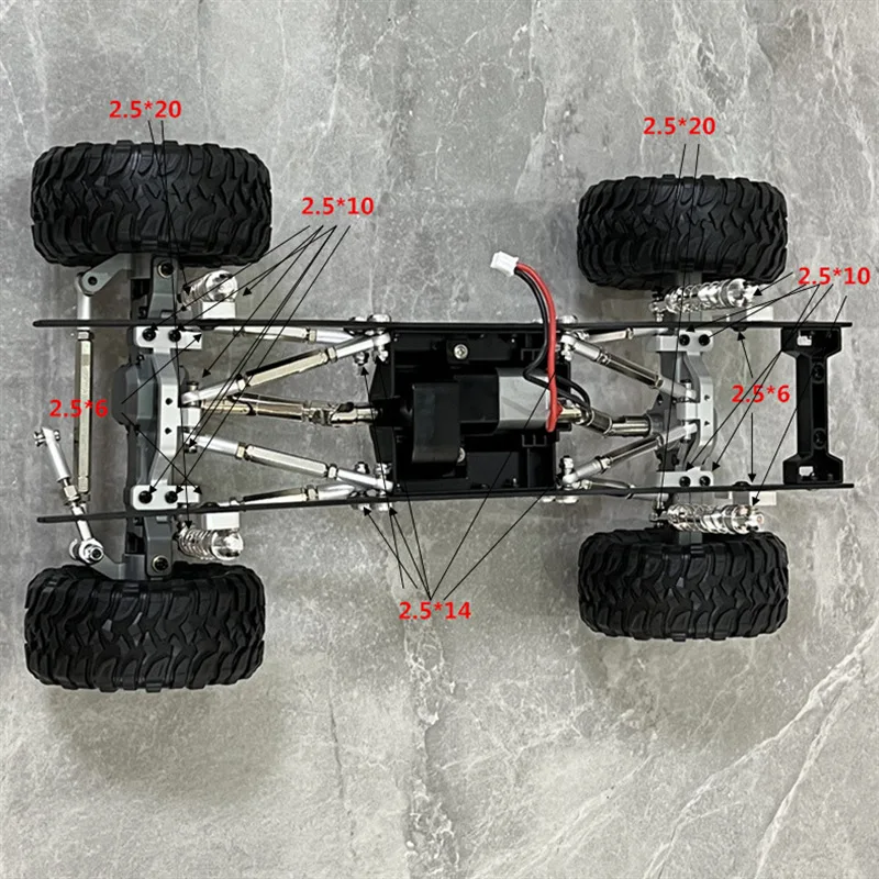 Suitable For  Feiyu FY003-5A WPL Model C14 C24 1/16 RC Car Metal Upgrade And Modification Parts