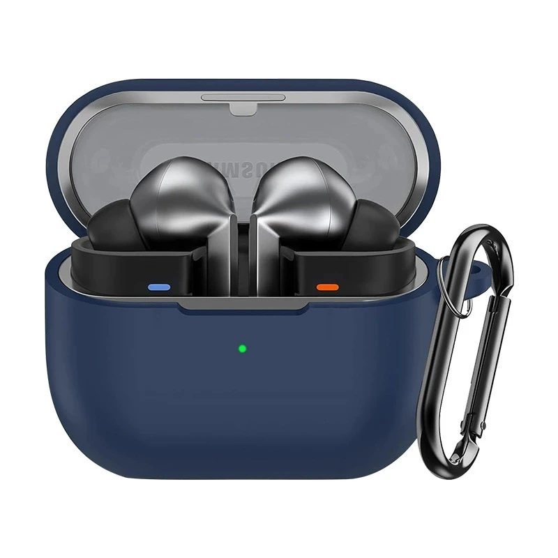 For Samsung Galaxy Buds 3 Pro & Buds 3 Case Cover Soft Silicone Protective Clear Case Accessories with Carabiner for Men Women