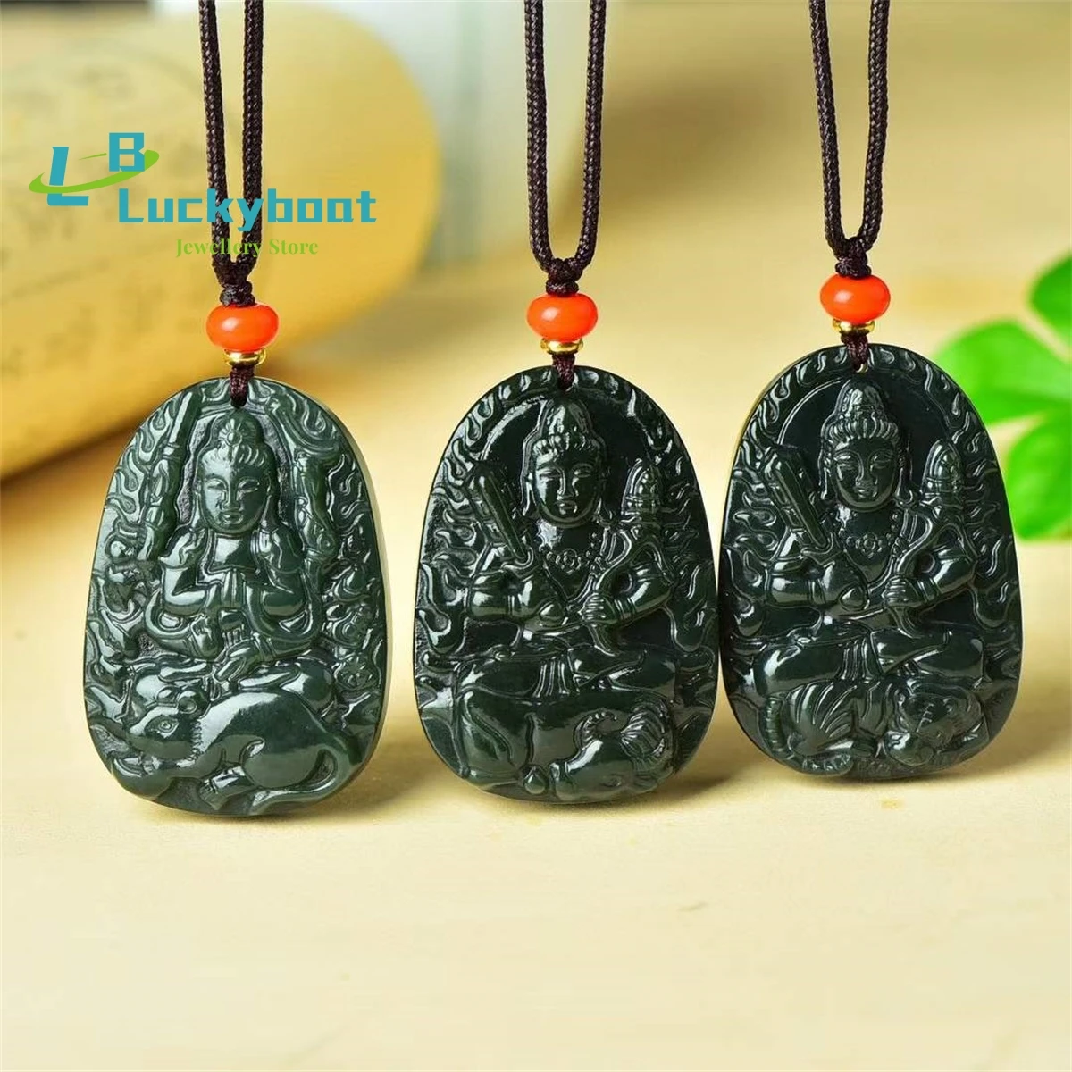 Natural Hotan Jade Patron Saint 12 Zodiac Pendants Simple Personality Versatile Retro National Style Men and Women