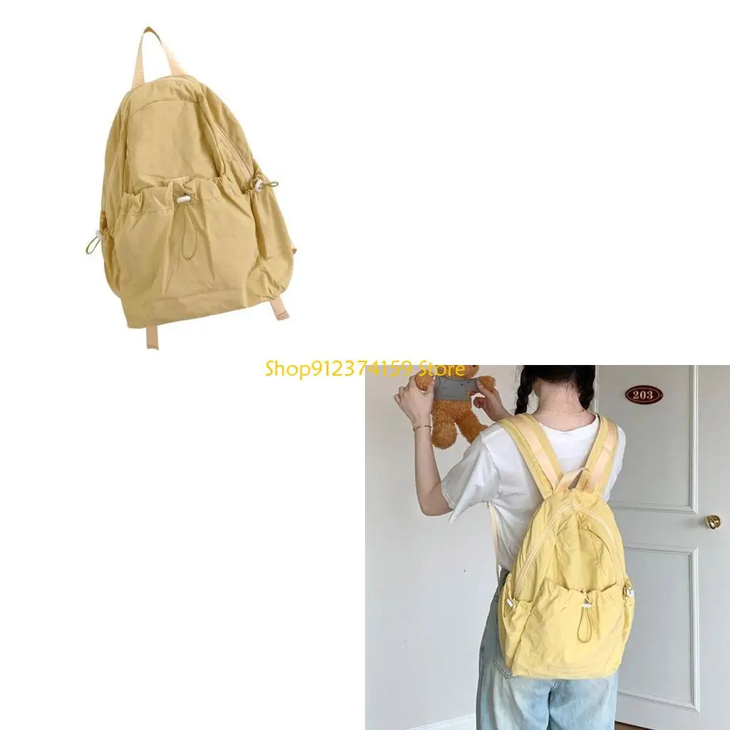 G5AE Practical Backpack For Women Spaicous School Bag with Front Drawstring Bag For School Travel And Outdoor Activity