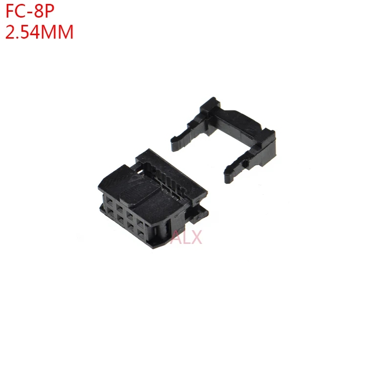 10PCS FC-8p IDC SOCKET pitch 2.54MM JTAG ISP PLUG CONNECTOR DOUBLE ROW FEMALE 2x4PIN 8PIN FC 8p FOR IDC BOX HEADER for cable