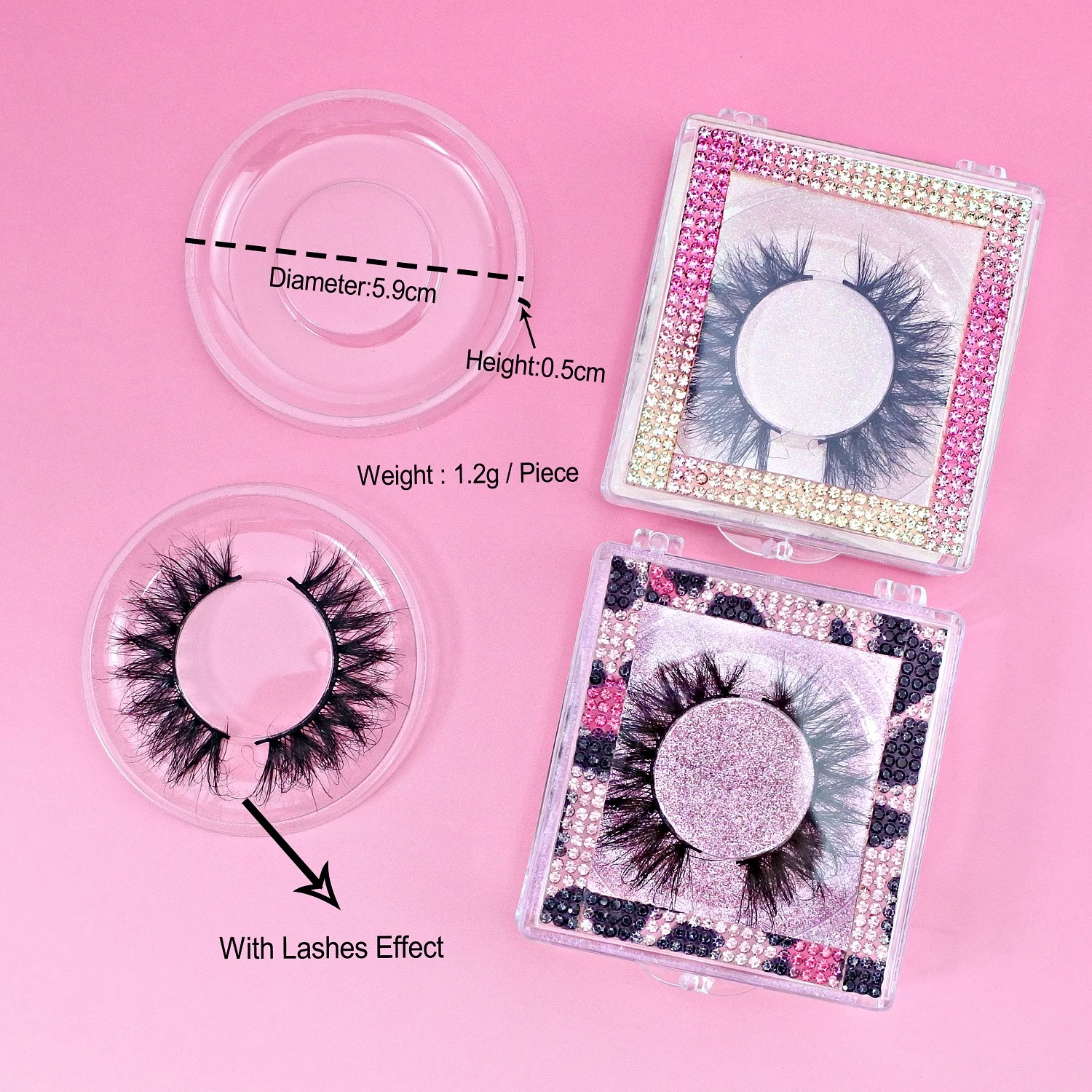20-100Pcs Round Eyelash Tray Holder Plastic Eye Lash Trays Lid for False Eyelash Case Empty Holder Box Packaging Box Container