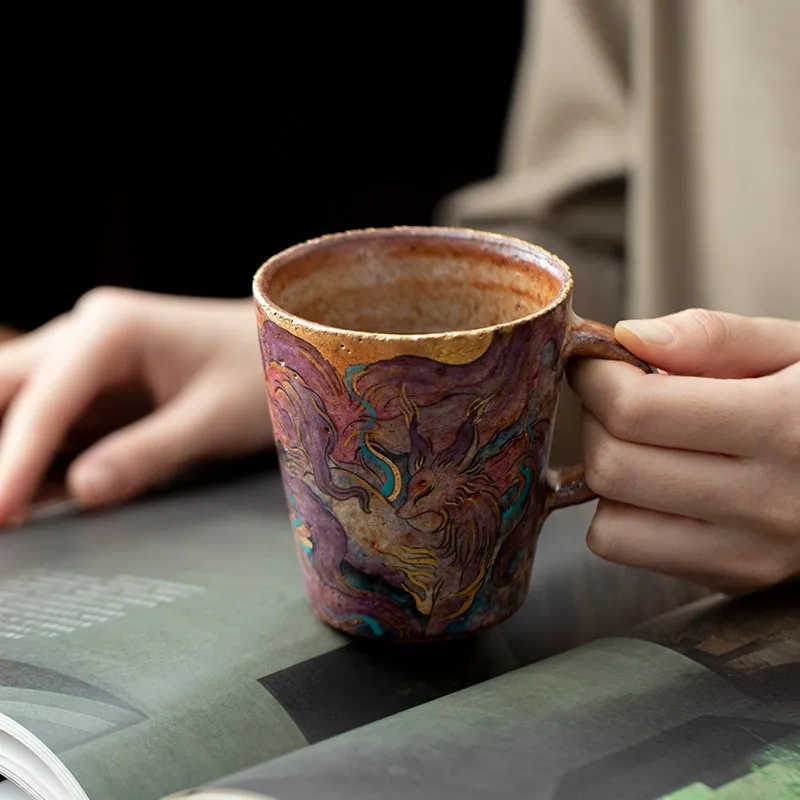 Nine-tailed fox mug, Jingdezhen, Tao Zhiye coffee cup for girlfriends and elders