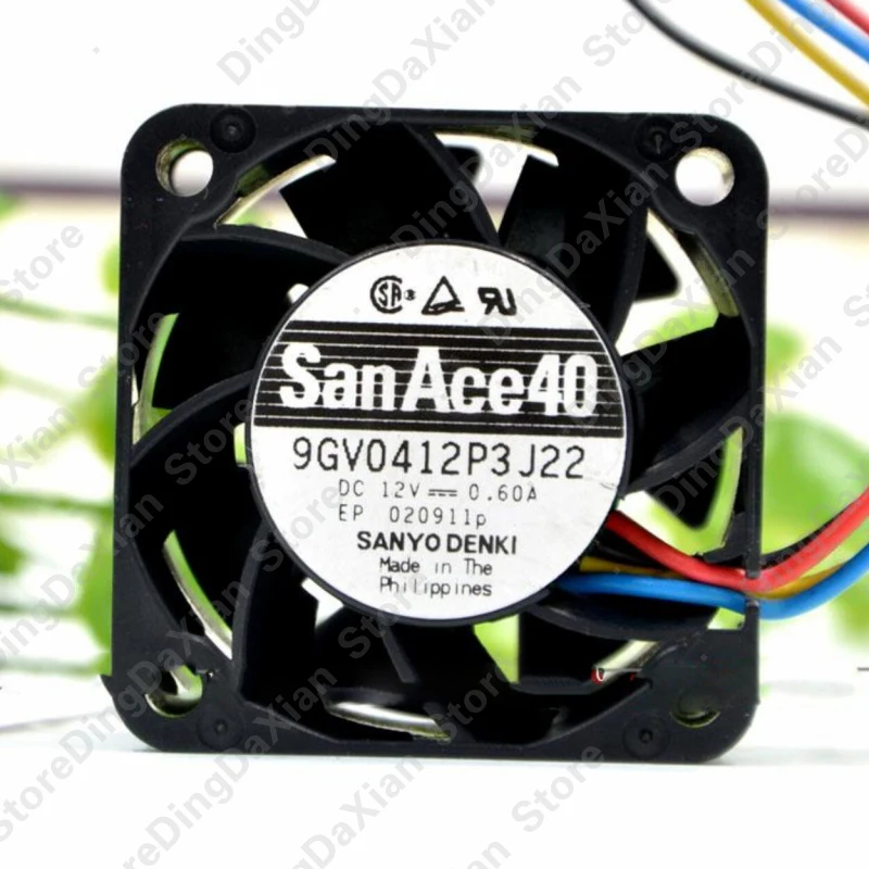 D 1PCS For SANYO 9GV0412P3J22 | 12V 0.60A | 4CM | 4-Wire Server Large Air Volume Cooling Fan
