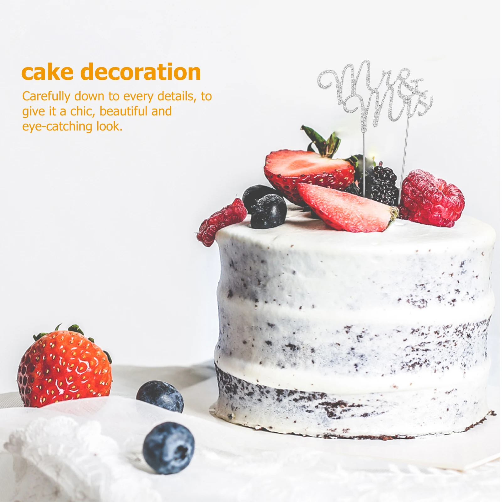 

1pcs Crystal Cake Insert Toppers Wedding Cupcake Decoration Anniversary Romantic Dessert Baking Alloy Rhinestone Topper