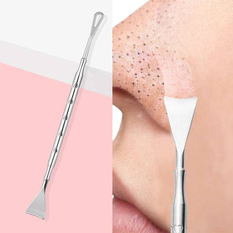 Double Head Stainless Steel Blackhead Remover Tool For Deep Pore Cleansing And Facial Exfoliation Skin Care Kit