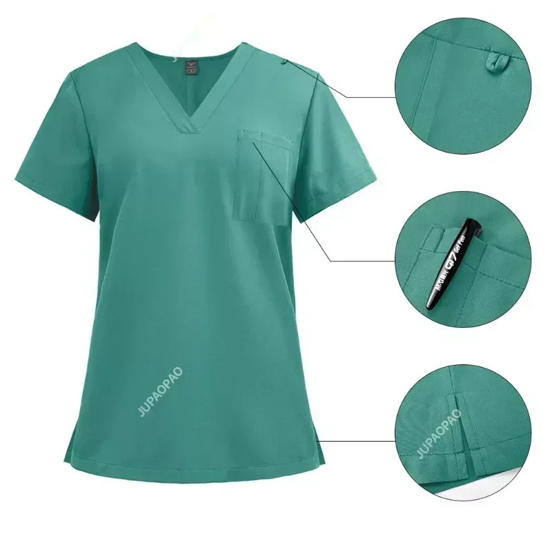 High Quality Unisex Nurse Uniform Men Scrubs Set Beauty Uniform Women Hospital Surgical Suits Dental Clinic Pet Shop Workwear