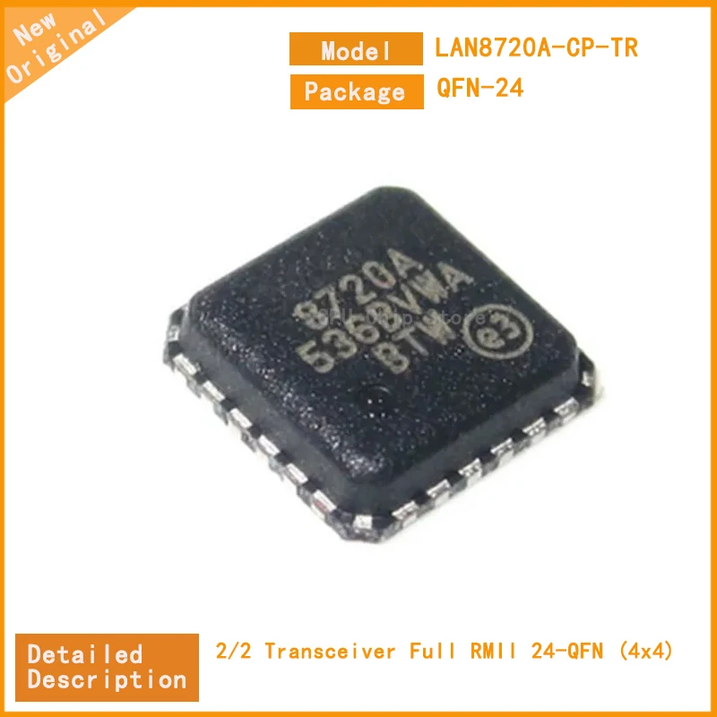 10Pcs/Lot  New Original   LAN8720A-CP-TR LAN8720A  2/2 Transceiver Full RMII 24-QFN (4x4)
